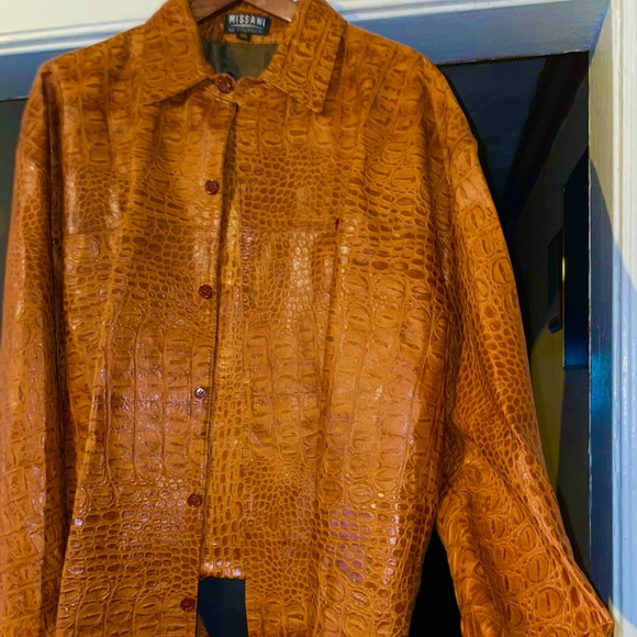 MISSANI LE COLLEZIONI Embossed Antique Naked Lambskin Suit SZ 3XL (NEW) - Picture 9 of 16